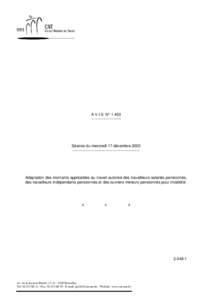A V I S N° 1.453 ----------------------- Séance du mercredi 17 décembre 2003 ----------------------------------------------------