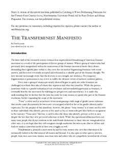 Note: A version of this article has been published in Catching A Wave: Reclaiming Feminism for the Twenty-First Century (2003, Northeastern University Press), ed. by Rory Dicker and Alison Piepmeier. For citation, use th