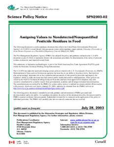 Science Policy Notice SPN2003-02
