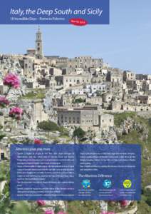 Sicily / Taormina / Matera / Alberobello / Apulia / Catania / Agrigento / Palermo / World Heritage Sites in Italy / Italy / Europe