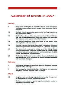 Hong Kong[removed]Calendar of Events in 2007
