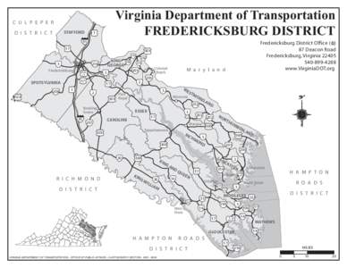 Virginia Department of Transportation FREDERICKSBURG DISTRICT C U L P E P E R STAFFORD