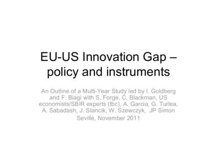 EU-US Innovation Gap – policy and instruments