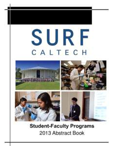    2013 Abstract Book STUDENT-FACULTY PROGRAMS 2013 Abstract Book