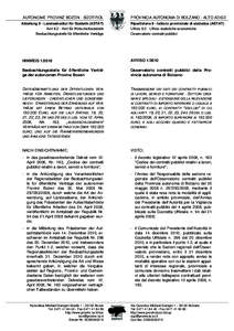 AUTONOME PROVINZ BOZEN - SÜDTIROL  PROVINCIA AUTONOMA DI BOLZANO - ALTO ADIGE Abteilung 8 - Landesinstitut für Statistik (ASTAT) AmtAmt für Wirtschaftsstatistik