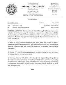 Edwin Chambers Press Release - Stanislaus County District Attorney