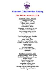 Microsoft Word - Gourmet Gift List 1108.doc