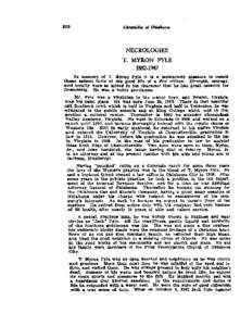 NECROLOGIES  T. MYRON PYLE[removed]In memory of T. Myron Pyle it is a melancholy pleasure to record them salient facts of the good life of a tine citizen. Strength, courage,