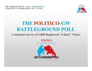 November 6-9, N=1,000 Registered “likely” voters / ±3.1% M.O.E.  THE POLITICO-GW BATTLEGROUND POLL A national survey of 1,000 Registered “Likely” Voters