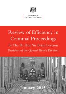 Review of Efficiency in Criminal Proceedings by The Rt Hon Sir Brian Leveson (January 2015)