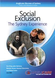 Humanitarian aid / Socioeconomics / Anglicare / Economics / Social exclusion / Australian Council of Social Service / Anglican Diocese of Sydney / Emergency management / Feminization of poverty / Sociology / Poverty / Development