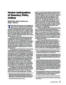 Market Anticipations of Monetary Policy Actions