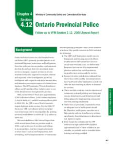 Chapter 4 Section Ministry of Community Safety and Correctional Services[removed]Ontario Provincial Police