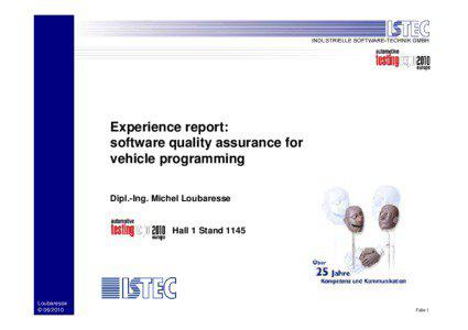 Experience report: software quality assurance for vehicle programming