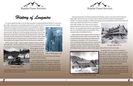 History of Longmire at Mt Rainier