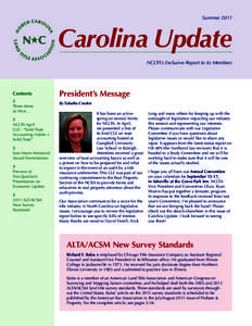 Summer[removed]Carolina Update NCLTA’s Exclusive Report to its Members  Contents