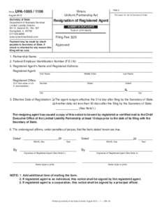 Print Form UPA-1005 August 2012 Secretary of State Department of Business Services