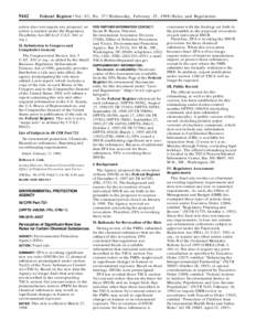 9442  Federal Register / Vol. 63, No[removed]Wednesday, February 25, [removed]Rules and Regulations action does not require any proposal, no action is needed under the Regulatory