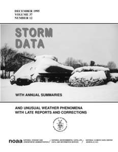 DECEMBER 1995 VOLUME 37 NUMBER 12 STORM DATA