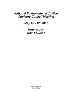 National Environmental Justice Advisory Council Public Meeting Transcript, May 11, 2011