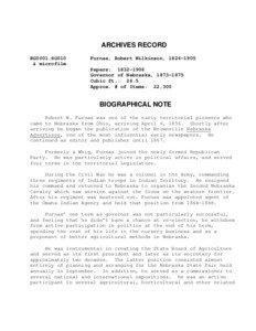 ARCHIVES RECORD RG0001.SG010 & microfilm