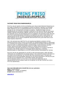 Factsheet Prins Friso Ingenieursprijs