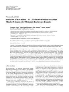 Variation of Red Blood Cell Distribution Width and Mean Platelet Volume after Moderate Endurance Exercise
