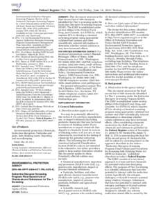 Federal Register / Vol. 78, NoFriday, June 14, Notices Environmental Endocrine Disruptor Screening Program; Review of the