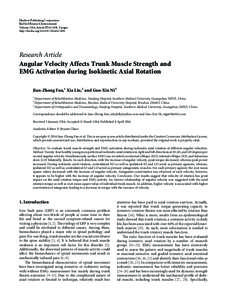 Angular Velocity Affects Trunk Muscle Strength and EMG Activation during Isokinetic Axial Rotation