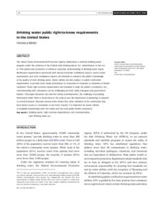 Q IWA Publishing 2008 Journal of Water and Health | 06.S1 | Drinking water public right-to-know requirements in the United States