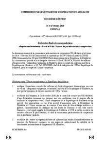 COMMISSION PARLEMENTAIRE DE COOPÉRATION UE-MOLDAVIE DOUZIÈME RÉUNION 16 et 17 février 2010 CHISINAU Coprésidents: Mme Monica MACOVEI et M. Igor CORMAN Déclaration finale et recommandations