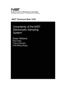 NIST Technical Note[removed]Uncertainty of the NIST Electrooptic Sampling System Dylan Williams