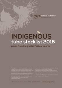 INDIGENOUS  tube stocklist 2015 plants from the greater Melbourne area  Kuranga Native Nursery grows an extensive