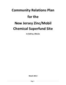 Community Relations Plan for the New Jersey Zinc/Mobil Chemical Superfund Site In DePue, Illinois