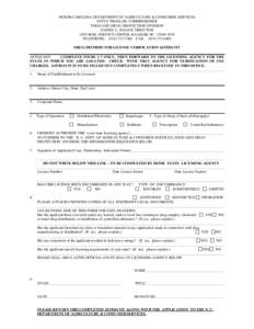 NORTH CAROLINA DEPARTMENT OF AGRICULTURE & CONSUMER SERVICES STEVE TROXLER, COMMISSIONER FOOD AND DRUG PROTECTION DIVISION DANIEL L. RAGAN, DIRECTOR 1070 MAIL SERVICE CENTER, RALEIGH, NC[removed]TELEPHONE: ([removed]