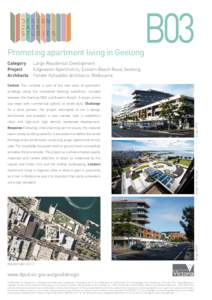 B03  Promoting apartment living in Geelong Category Project Architects