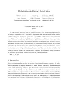 Dollarization via Currency Substitution Gabriele Camera Ben Craig  Christopher J. Waller