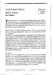 31  Frank Frankel Talks to TESOL France Steve Flinders