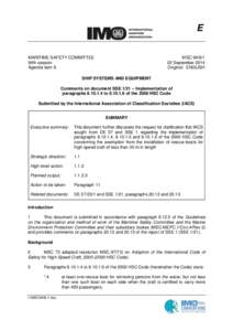E MARITIME SAFETY COMMITTEE 94th session Agenda item 8  MSC[removed]