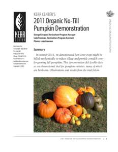 2011 No-Till Pumpkin Demonstration