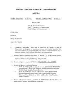 McKINLEY COUNTY BOARD OF COMMISSIONERS AGENDA WORK SESSION  3:30 P.M.