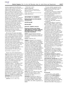 Federal Register / Vol. 79, No[removed]Thursday, May 22, [removed]Rules and Regulations rule also implements the following ABCs for 2015: Summer flounder, 22.77 million lb (10,329 mt); scup, 33.77 million lb (15,320 mt); and