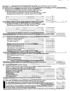 Schedule 4 - Statement Of Investment Income (9~3 ‘Line 120’ and ‘Line 12 1’ in Guide) State names of payers in appropnate areas and enclose any information