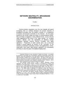 Network neutrality / Law / Electronics / Year of birth missing / Convergence / Tim Wu / Federal Communications Commission / National Telecommunications and Information Administration / Network neutrality in the United States / Internet access / Computer law / Computing