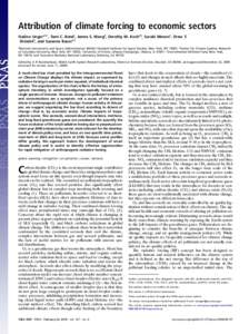 Attribution of climate forcing to economic sectors Nadine Ungera,b,1, Tami C. Bondc, James S. Wangd, Dorothy M. Kocha,b, Surabi Menone, Drew T. Shindella, and Susanne Bauera,b a National Aeronautics and Space Administrat