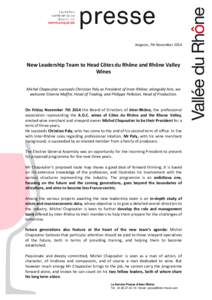 Press release - New Leadership Team for Rhône Valley Wines