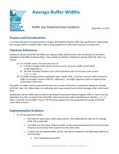 Average Buffer Widths Buffer Law Implementation Guidance September 15, 2016  Purpose and Considerations