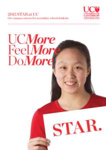 2015 STAR at UC  On-campus courses for secondary school students UCMore FeelMore