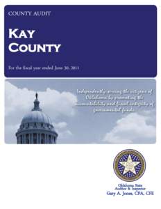 Kaw Lake / Oklahoma / Geography of Oklahoma / Kay County /  Oklahoma / Oklahoma State Auditor and Inspector