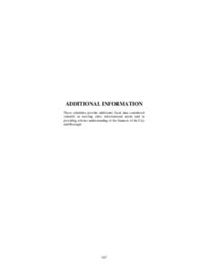 ADDITIONAL INFORMATION These schedules provide additional fiscal data considered valuable in meeting other informational needs and in providing a better understanding of the finances of the City and Borough.